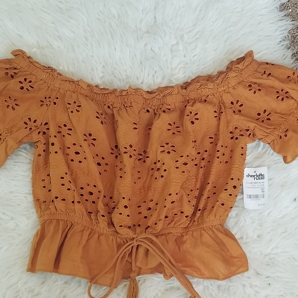 Mustard colored crop top